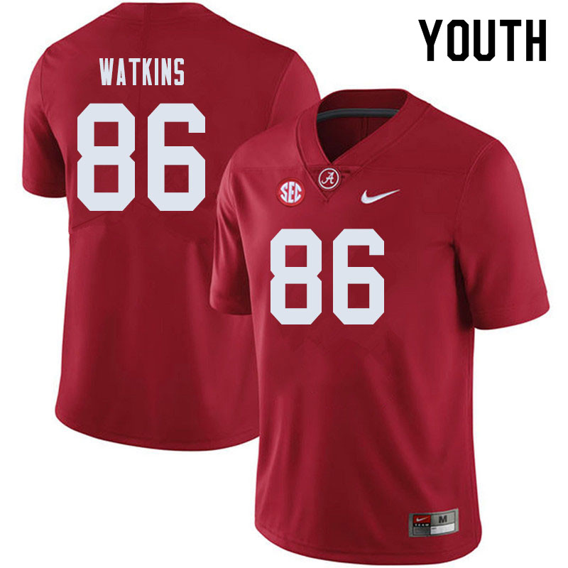 Youth #86 Quindarius Watkins Alabama Crimson Tide College Football Jerseys Sale-Crimson